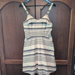 Jun & Ivy White and Blue Cotton Sleeveless Sundress